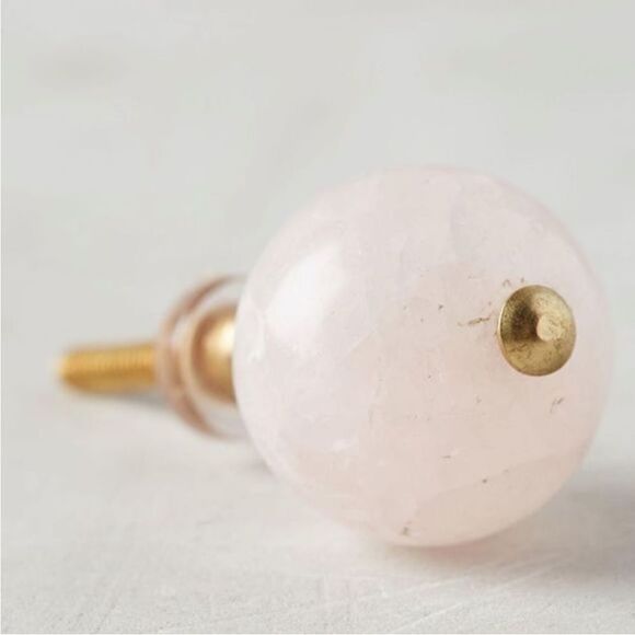 Anthropologie Rose Quartz Gemma Knob - Picture 1 of 9